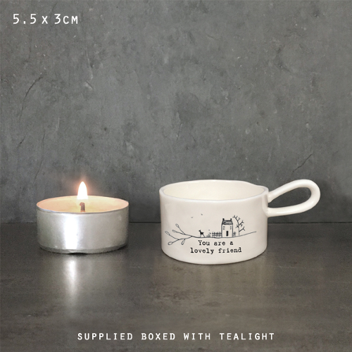 Lovely Friend - Handled Tealight Holder